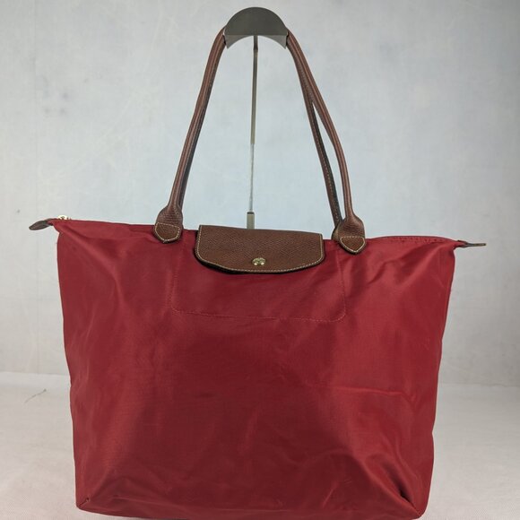 Longchamp Le Pliage Nylon Tote Bag Red – Authentic, Preowned, Ships Today Fast! - Picture 1 of 16